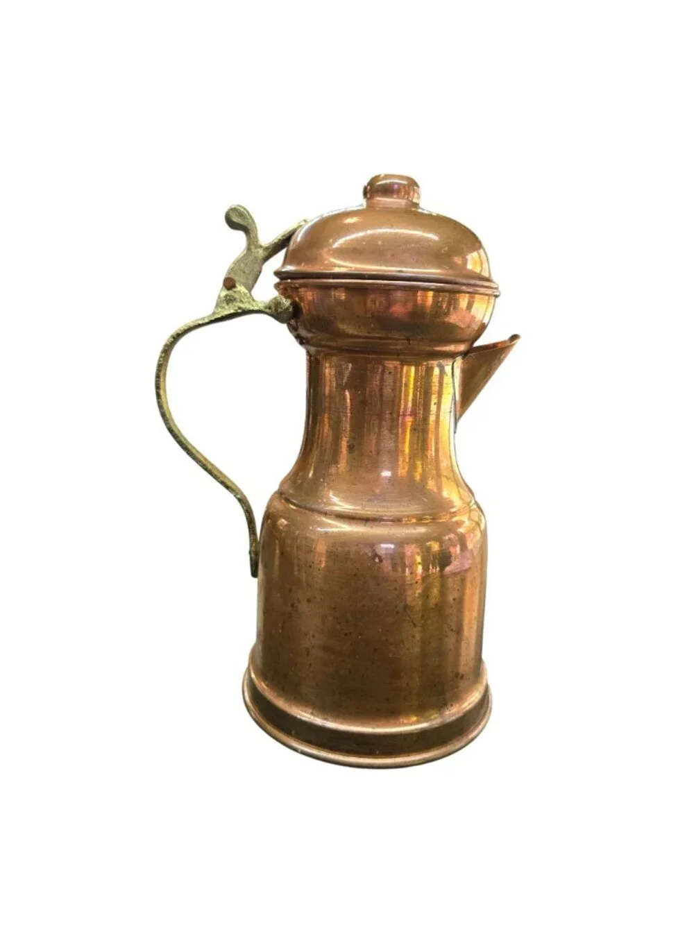 Vintage Handmade Copper Pitcher Brass Handle - 8 Inches Tall - Made In Turkey